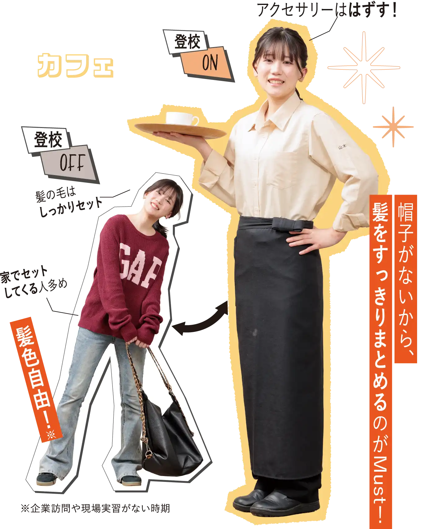 登下校時ヘアメイクあるある：カフェ