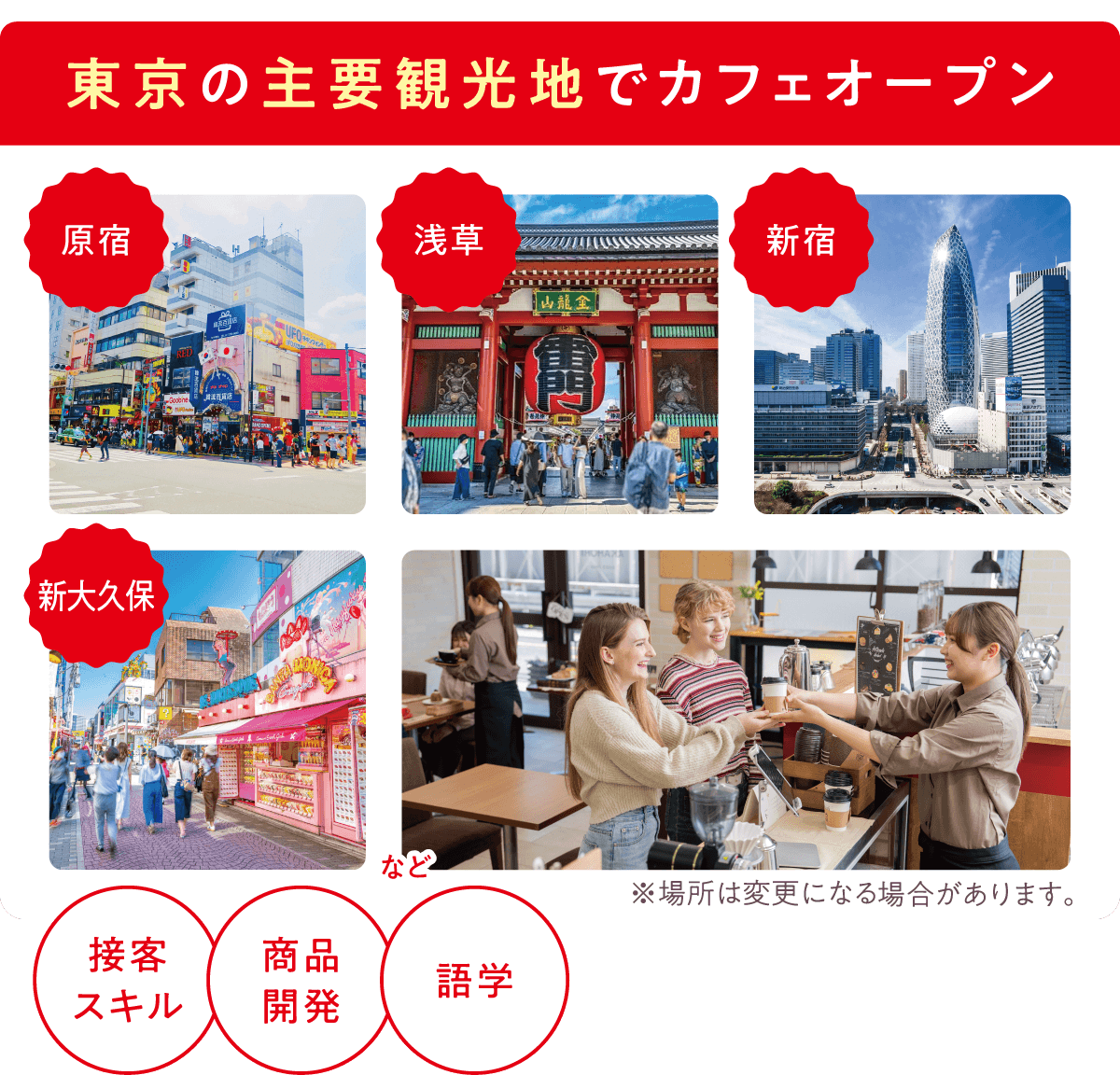 東京の主要観光地でカフェオープン