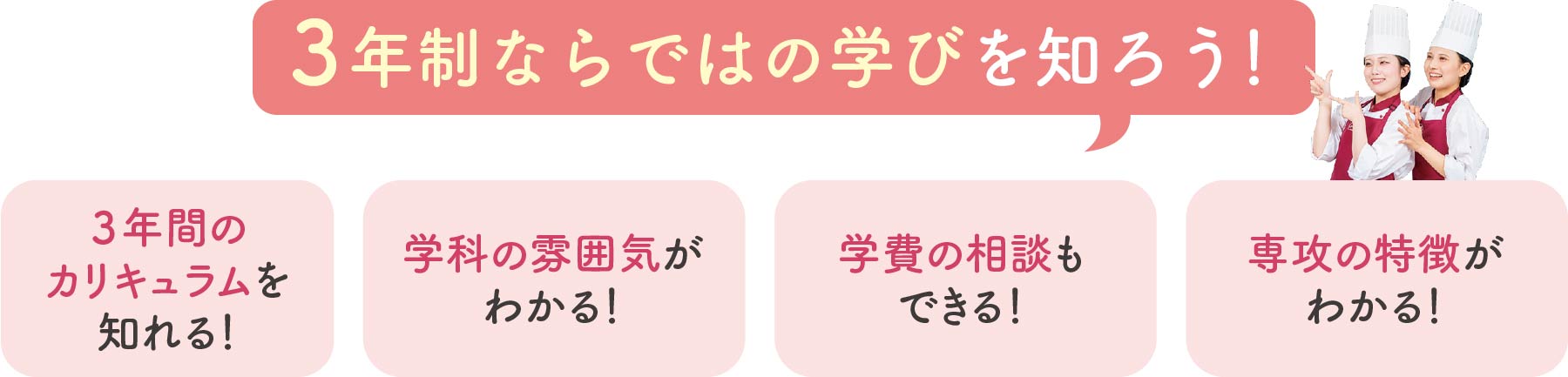 ３年制ならではの学びを知ろう！